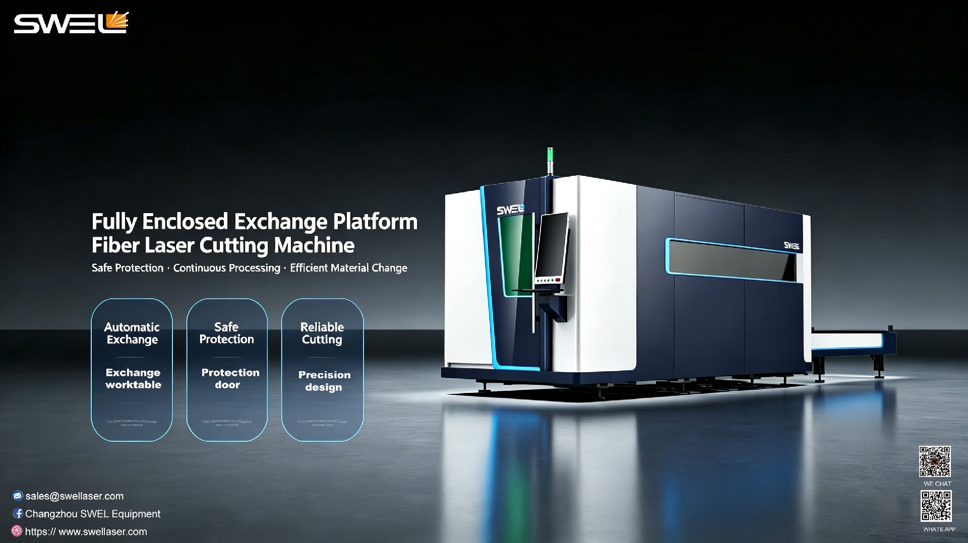 Fully Enclosed Exchange PlatformFiber Laser Cutting Machine